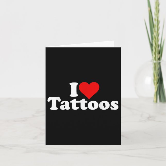 Carte J'Aime Les Tatouages Du Coeur (Devant)