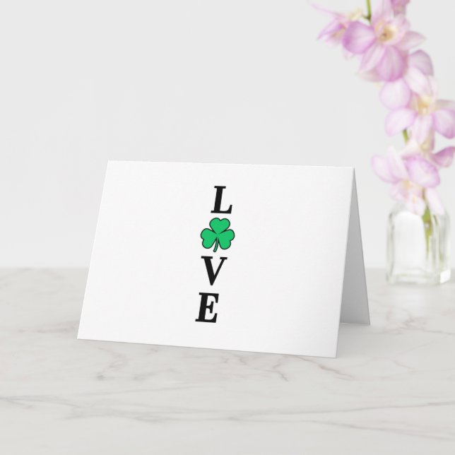 Carte J'aime l'Irlande Trèfle Shamrock Minimal Tout Usag (Orchidée)
