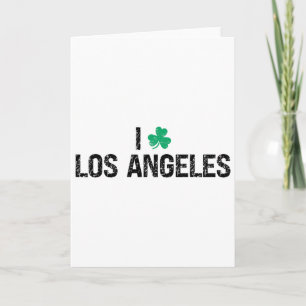 Carte J'aime Los Angeles Shamrock Trèfle Saint-Patrick