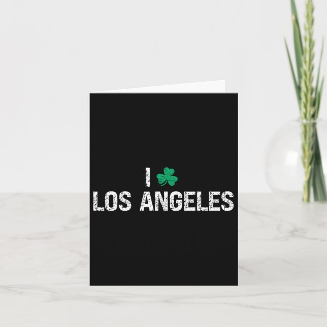 Carte J'aime Los Angeles Trèfle Shamrock Saint-Patrick (Devant)