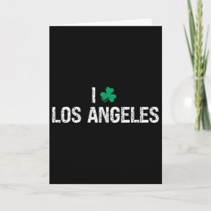 Carte J'aime Los Angeles Trèfle Shamrock Saint-Patrick