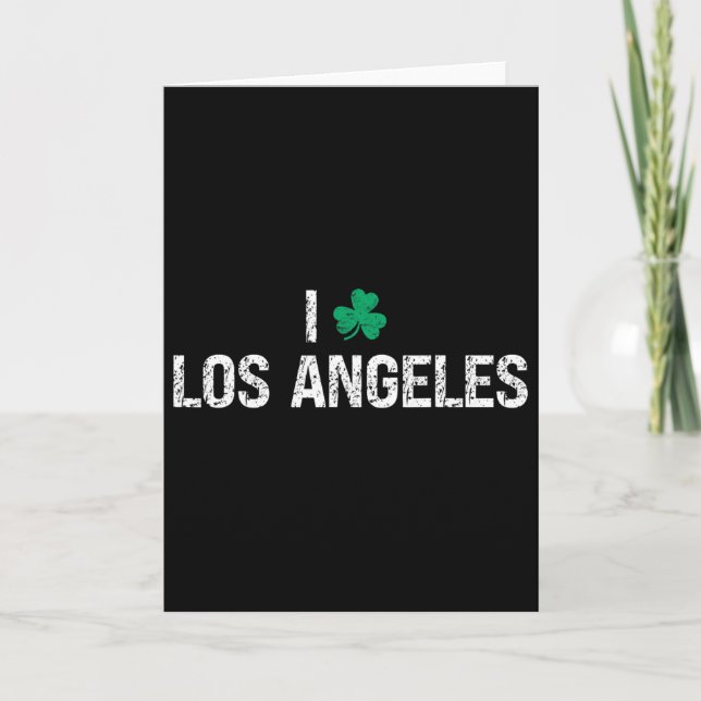 Carte J'aime Los Angeles Trèfle Shamrock Saint-Patrick (Devant)