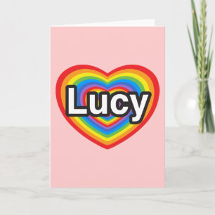 Carte J'aime Lucy. Je t'aime Lucy. Cœur