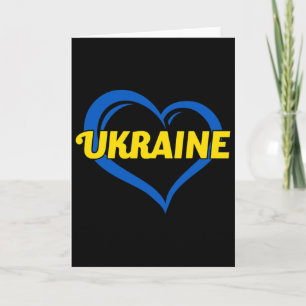 Carte J'aime l'Ukraine Je cœur l'Ukraine Drapeau ukraini