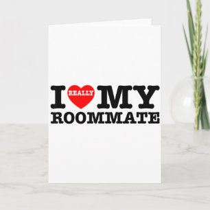 Carte J'aime ma colocataire Cœur Cadeaux de fête drôles 