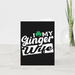 Carte J'aime ma femme aux cheveux roux Shamrock Saint-Pa