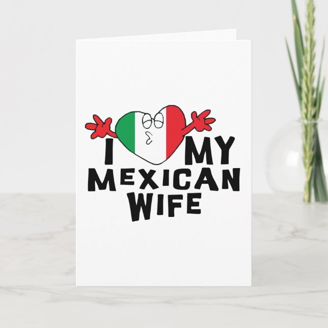 Carte J'aime ma femme mexicaine (Devant)