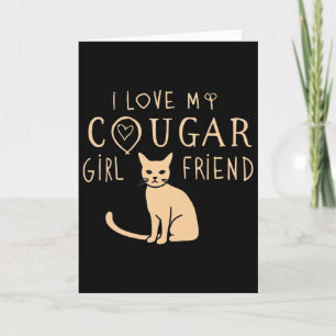 Carte J'aime ma petite amie cougar qui aime les femmes a