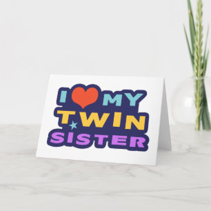 Carte J'Aime Ma Soeur Twin