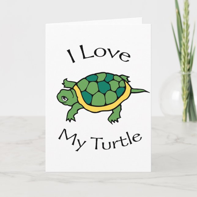 Carte J'aime ma tortue (Devant)