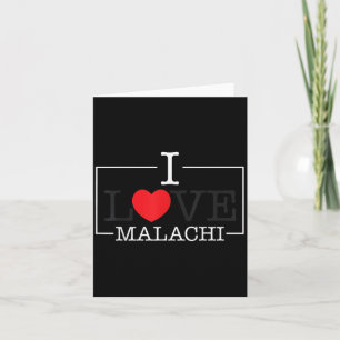 Carte J'aime Malachi Heart Nom de famille Malachi Groovy