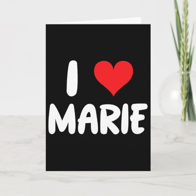 Carte J'aime Marie - Cœur - Nom  (Devant)