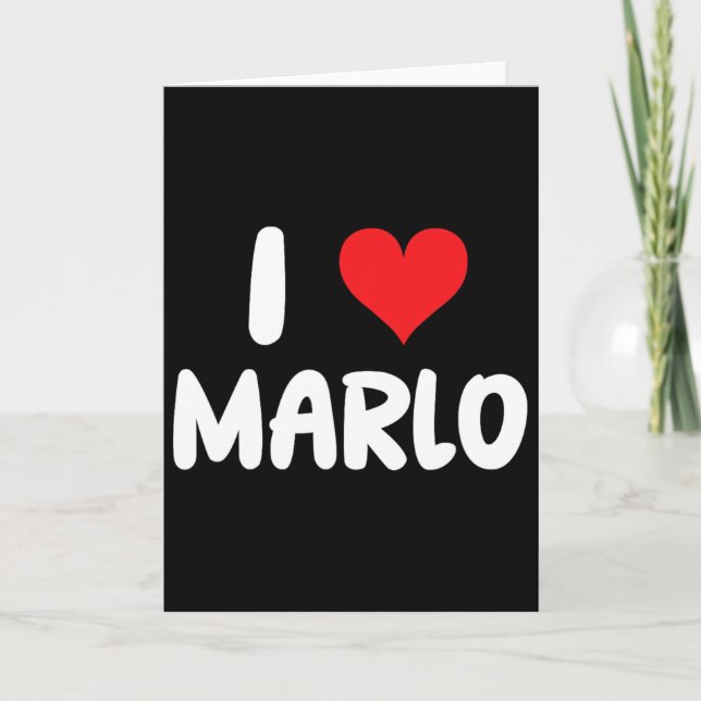 Carte J'aime Marlo - Cœur - Nom  (Devant)