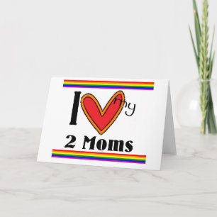 Carte J'aime mes 2 mamans