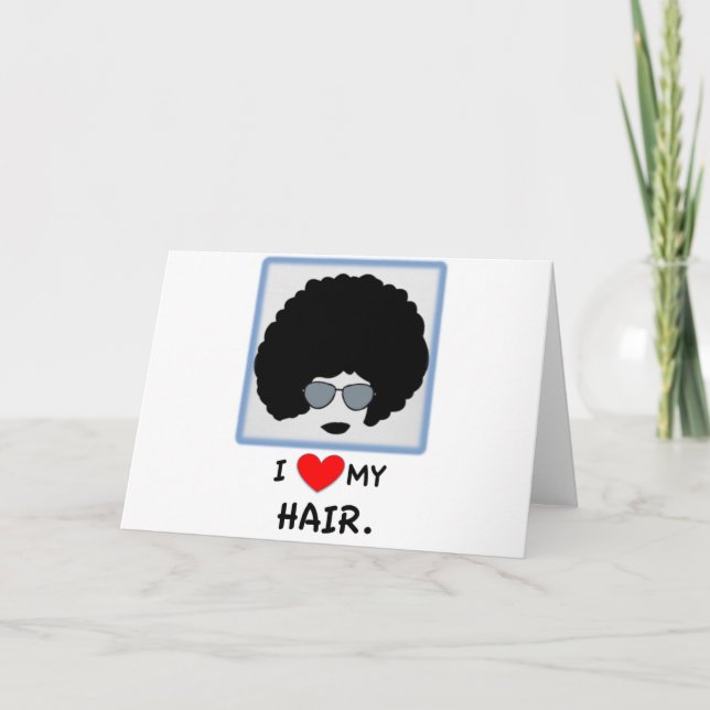 Carte J'aime mes cheveux - Afro (Devant)