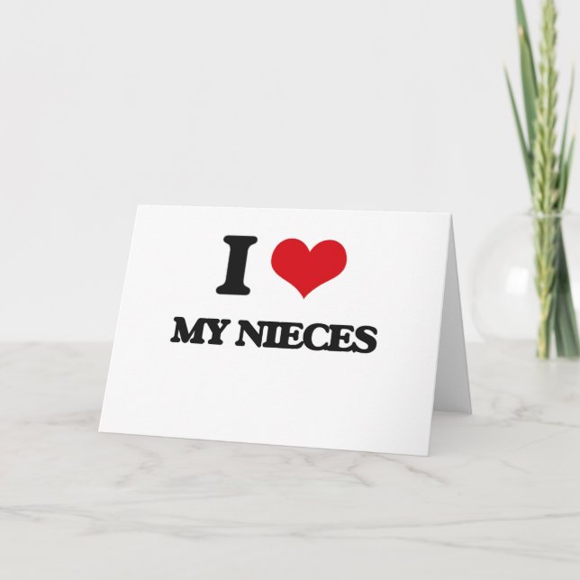 Carte J'Aime Mes Nièces (Devant)