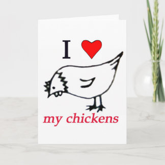 Carte J'aime mes poulets