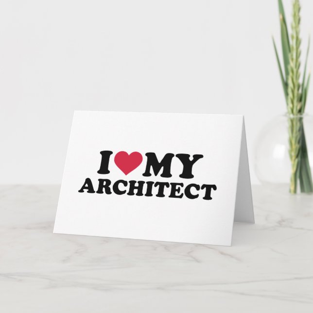 Carte J'aime mon architecte (Devant)