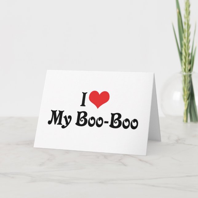 Carte J'Aime Mon Boo Boo Boo (Devant)