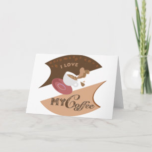 Carte J'aime mon café Retro Java