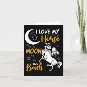 Carte J'Aime Mon Cheval À La Lune Et À L'Arrière Horseba