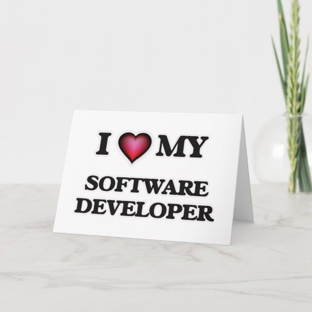Carte J'aime mon développeur logiciel (Devant)