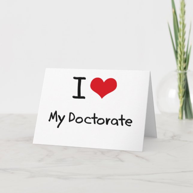 Carte J'aime mon doctorat (Devant)