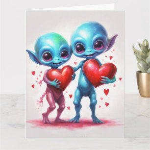 Carte J'aime mon extraterrestre