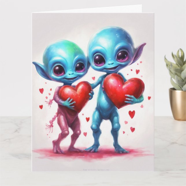 Carte J'aime mon extraterrestre (Petite plante)