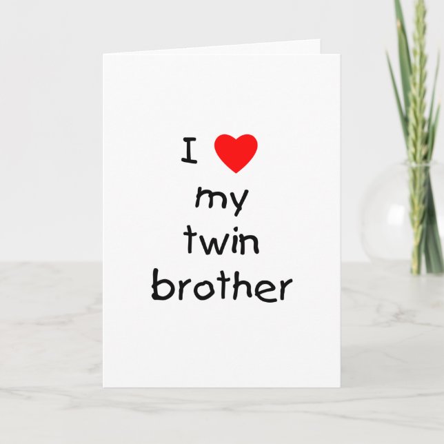 Carte J'Aime Mon Frère Twin (Devant)