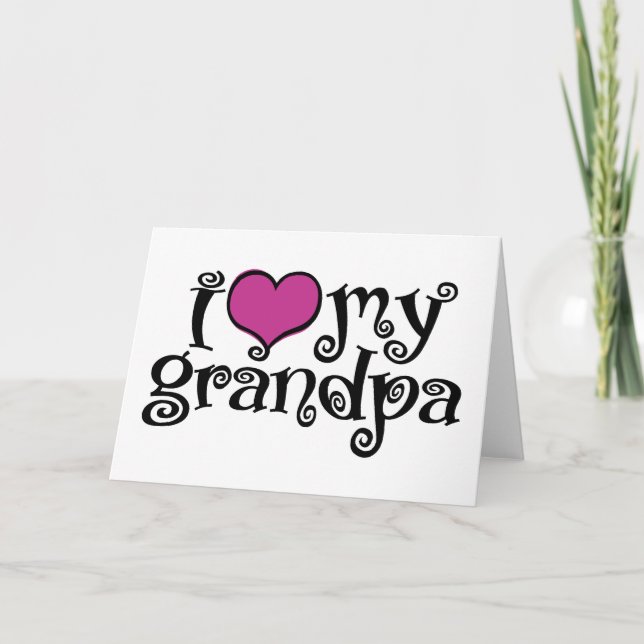 Carte J'Aime Mon Grand-Père (Devant)
