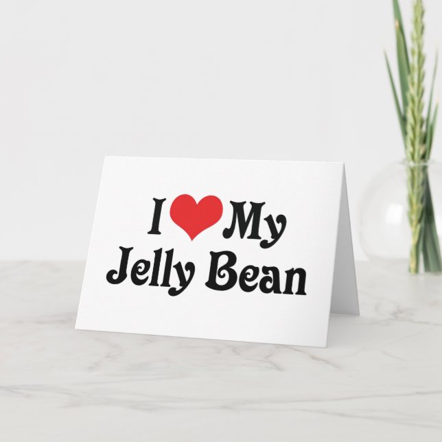Carte J'Aime Mon Jelly Bean (Devant)