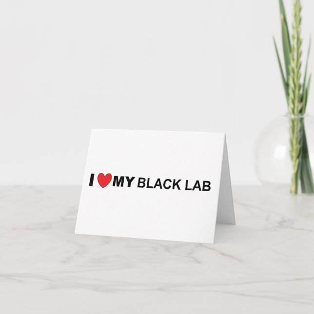 Carte J'aime mon labo noir (Devant)