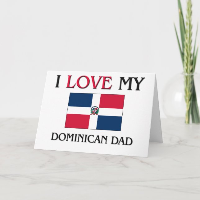 Carte J'aime mon papa dominicain (Devant)