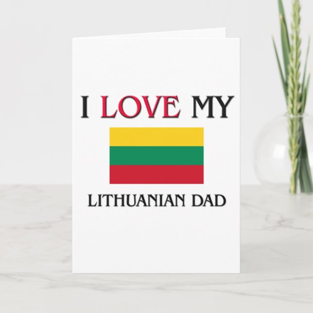 Carte J'aime mon papa lithuanien (Devant)