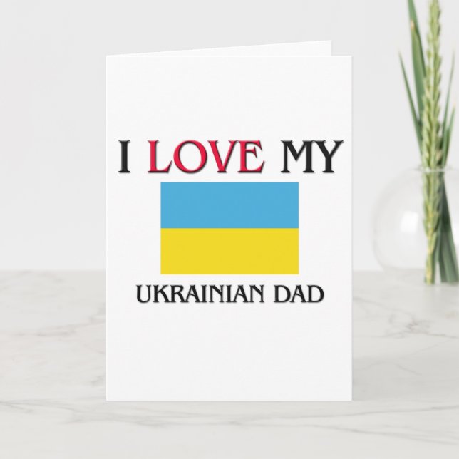 Carte J'aime mon père ukrainien (Devant)