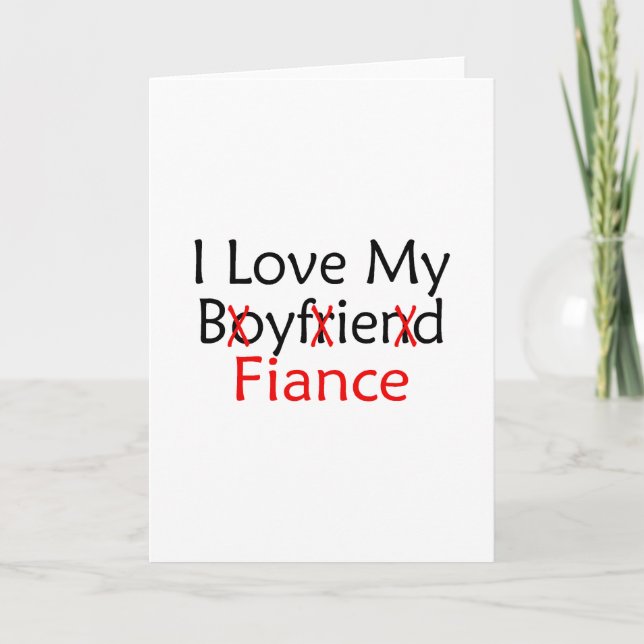 Carte J'Aime Mon Petit-Ami Fiance (Devant)