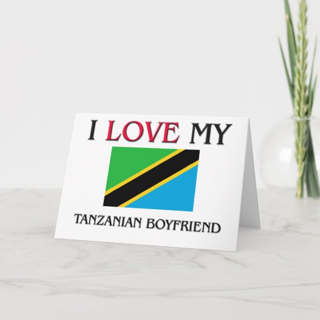 Carte J'aime mon petit ami tanzanien (Devant)