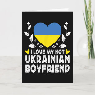 Carte J'aime mon petit ami ukrainien chaud Couple Ukrain