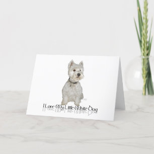 Carte J'aime mon petit chien blanc - Westie