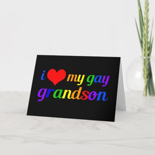 Carte J'Aime Mon Petit-Fils Gay (Devant)