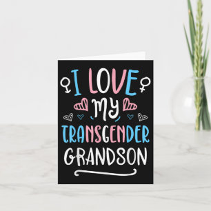 Carte J'Aime Mon Petit-Fils Transgenre Lgbt Trans Pride 