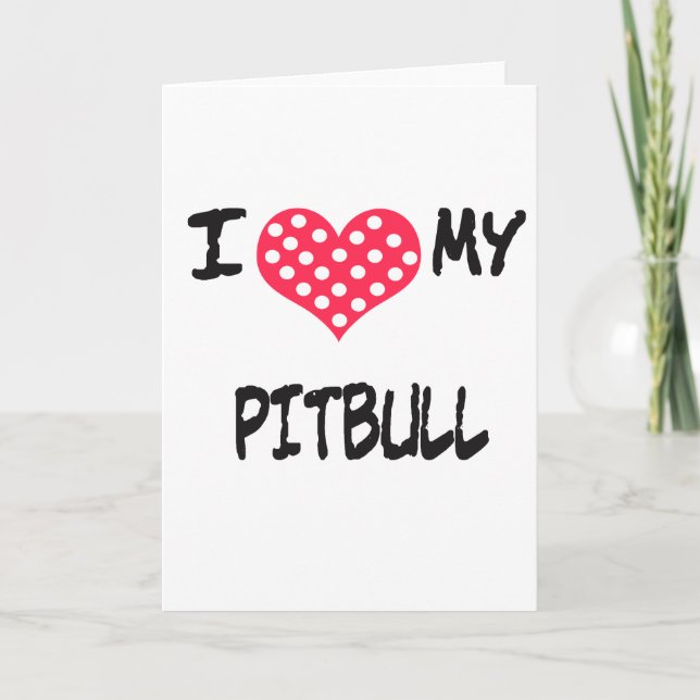 Carte J'aime mon Pitbull (Devant)