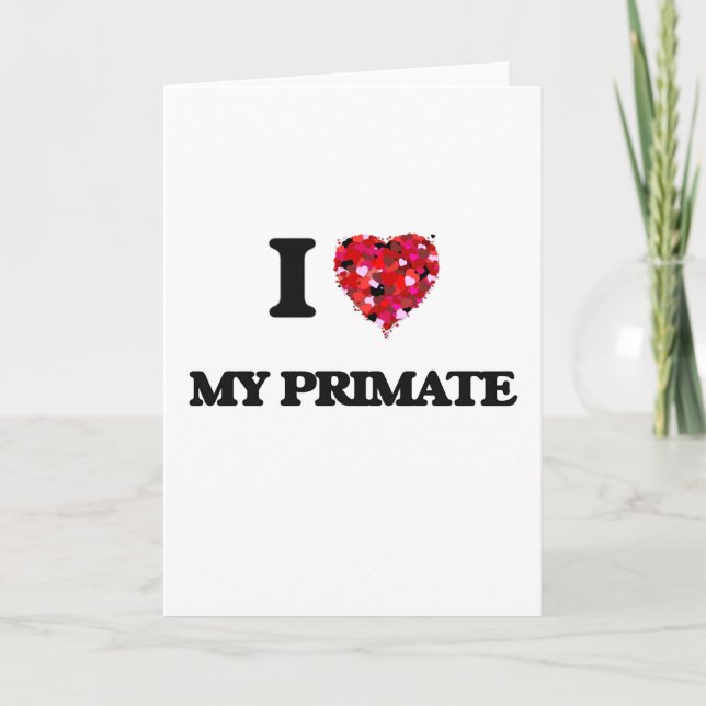 Carte J'aime mon primat (Devant)