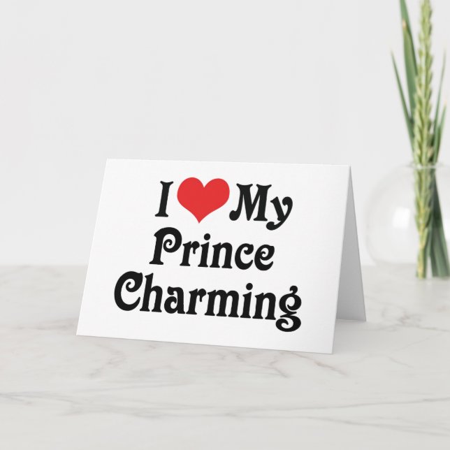 Carte J'aime mon prince charme (Devant)