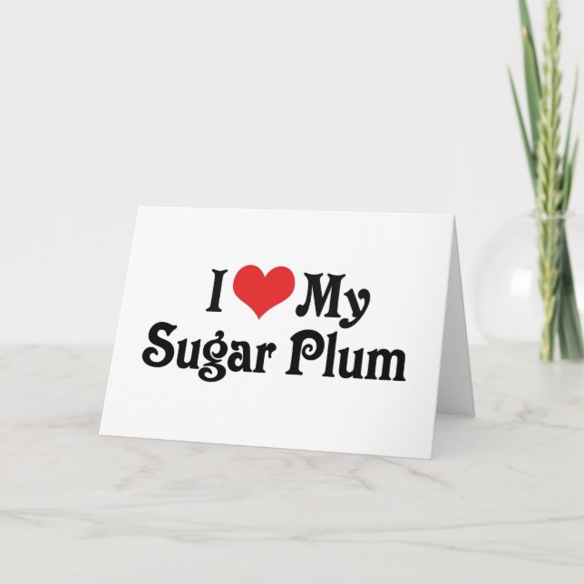 Carte J'aime mon sucre prune (Devant)