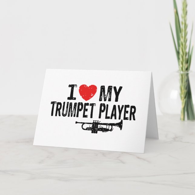 Carte J'aime mon trompettiste (Devant)