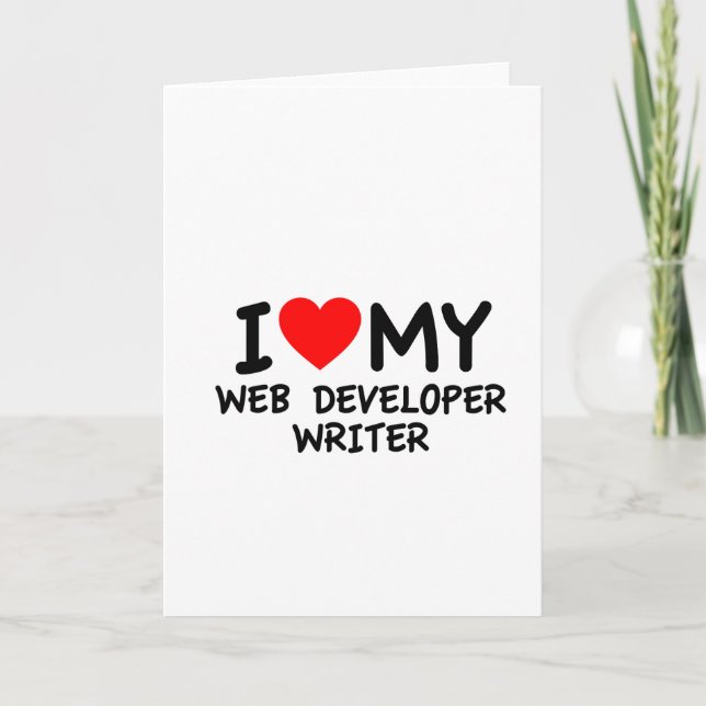 Carte J'aime mon Web Developer Writer (Devant)