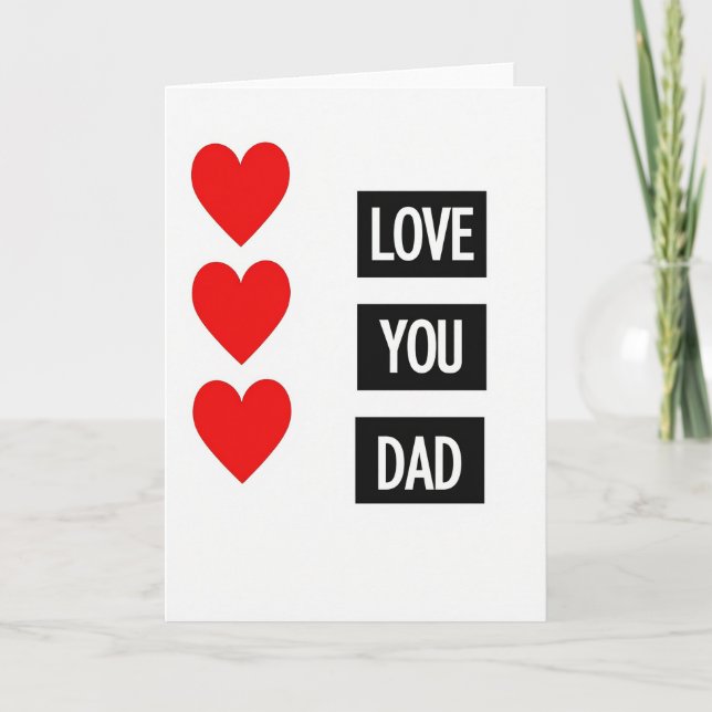 Carte J'aime Papa (Devant)