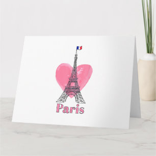 Carte J'aime Paris Tour Eiffel France Cadeau